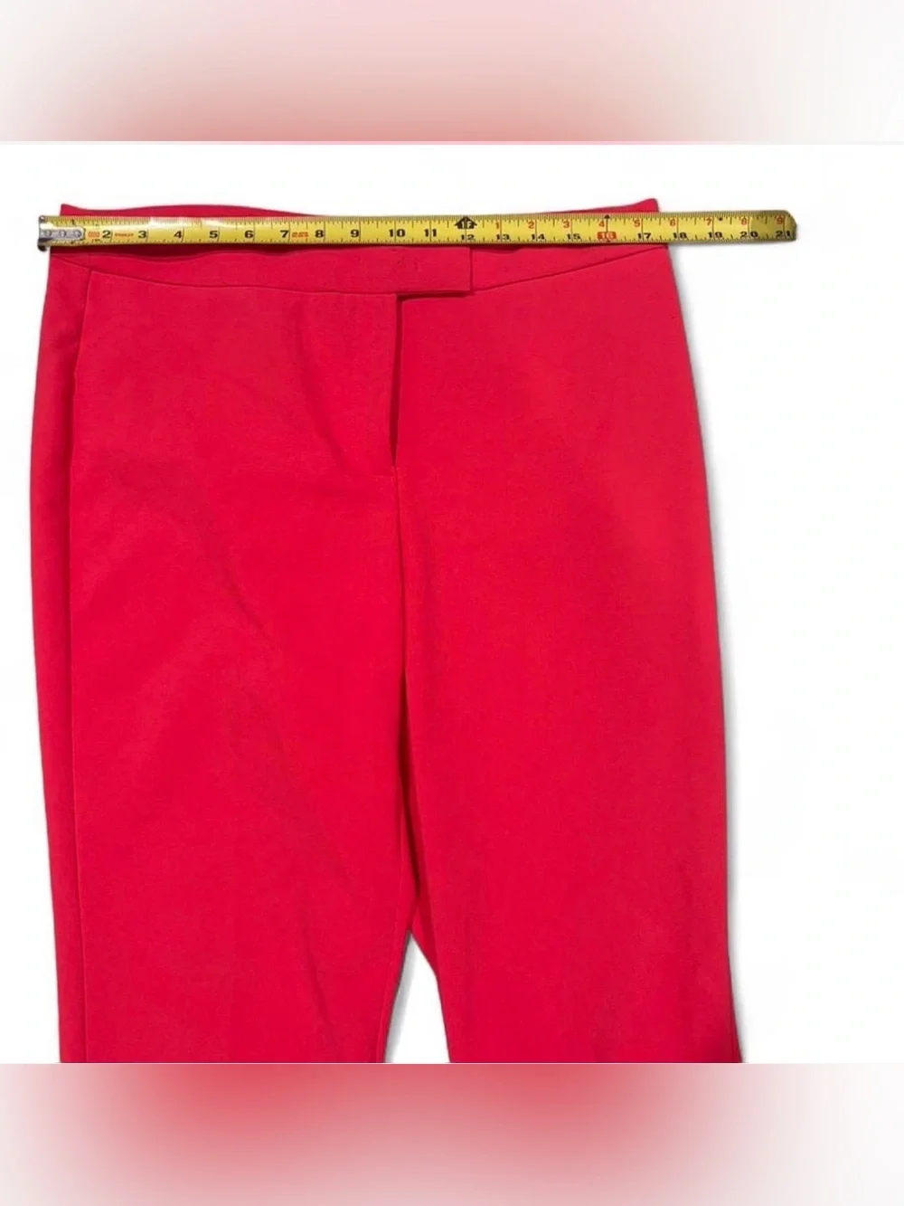 Anne Klein Red Trousers Size 10 Professional Office Pants Tailored Straight Leg